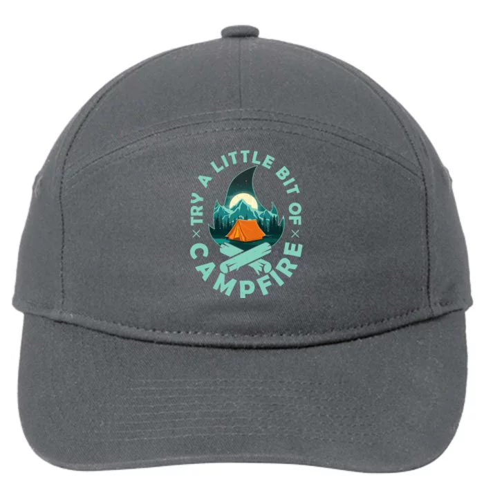 Try A Little Bit Of Campfire Camping Lover 7-Panel Snapback Hat