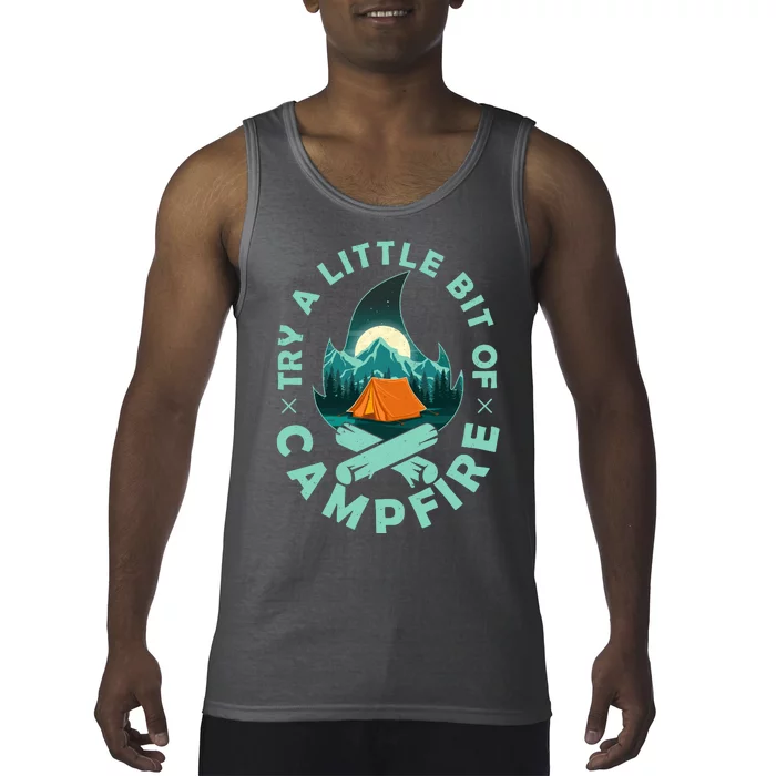 Try A Little Bit Of Campfire Camping Lover Tank Top