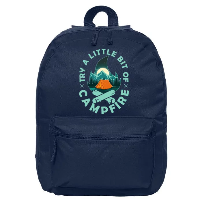 Try A Little Bit Of Campfire Camping Lover 16 in Basic Backpack