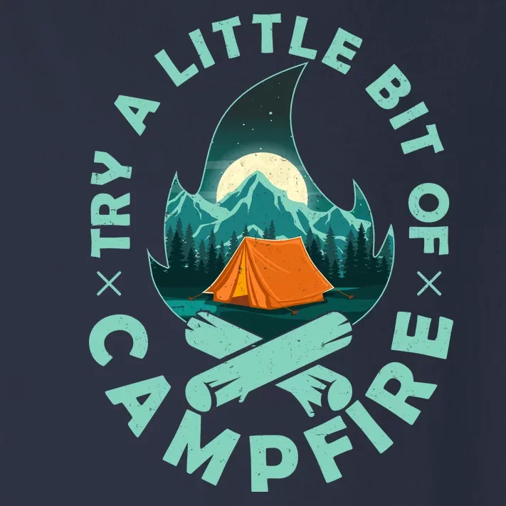 Try A Little Bit Of Campfire Camping Lover Toddler Long Sleeve Shirt