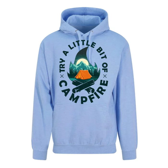 Try A Little Bit Of Campfire Camping Lover Unisex Surf Hoodie