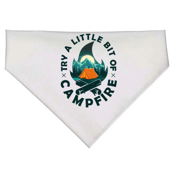 Try A Little Bit Of Campfire Camping Lover USA-Made Doggie Bandana