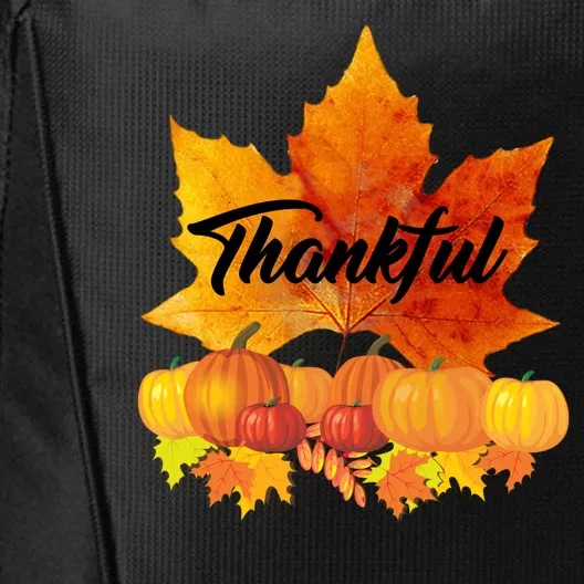 Thankful Autumn Leaves Thanksgiving Fall City Backpack