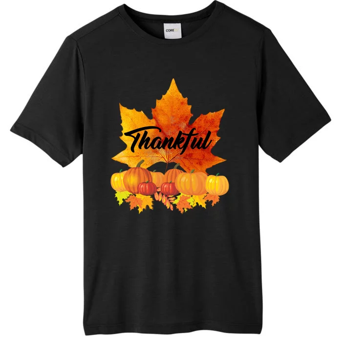 Thankful Autumn Leaves Thanksgiving Fall ChromaSoft Performance T-Shirt