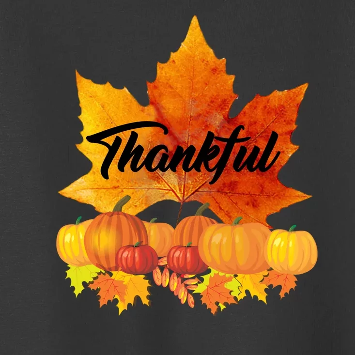 Thankful Autumn Leaves Thanksgiving Fall Toddler T-Shirt