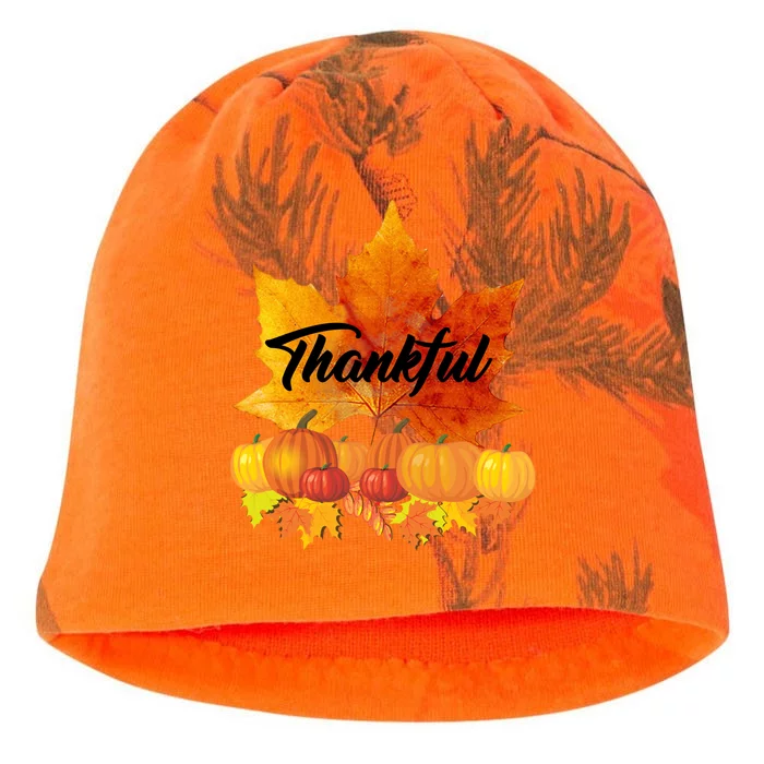 Thankful Autumn Leaves Thanksgiving Fall Kati - Camo Knit Beanie