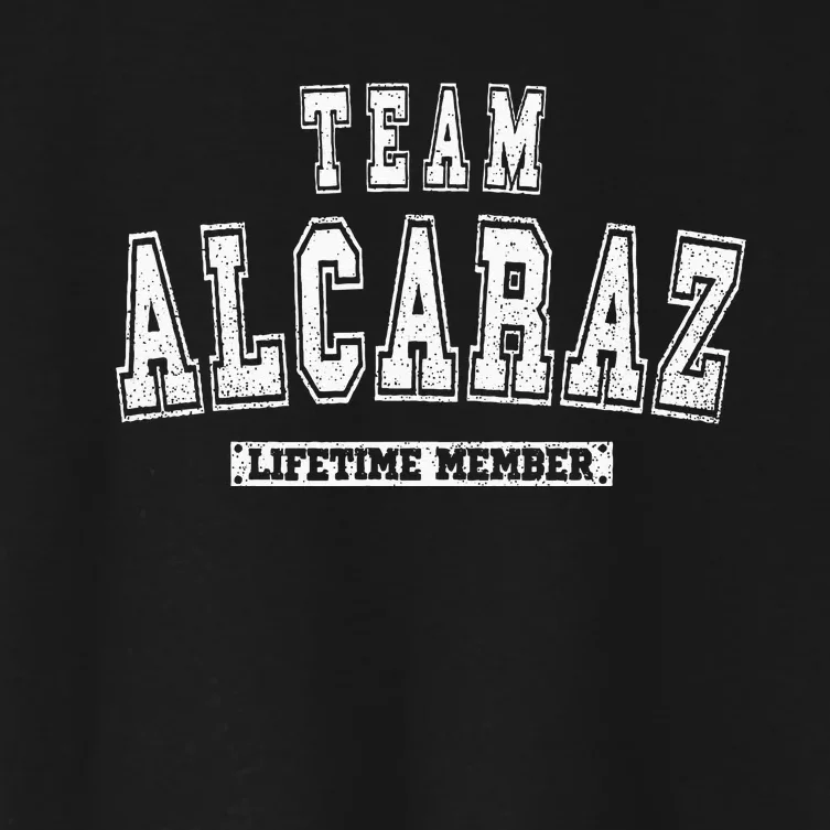 Team ALCARAZ Lifetime Member Family Last Name Women's Crop Top Tee