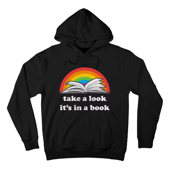 Take A Look Its In A Book Retro Inspired Reading Rainbow Tall Hoodie