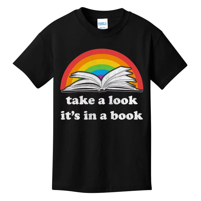 Take A Look Its In A Book Retro Inspired Reading Rainbow Kids T-Shirt