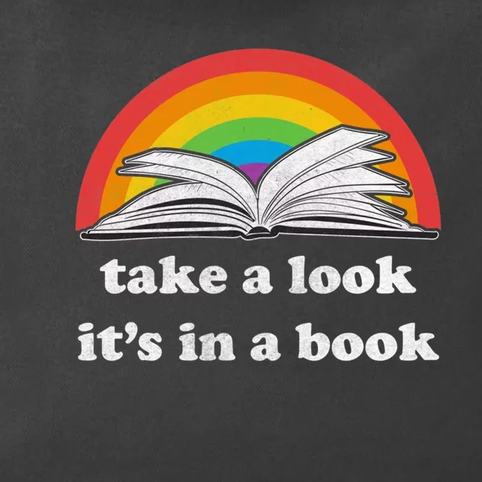 Take A Look Its In A Book Retro Inspired Reading Rainbow Zip Tote Bag