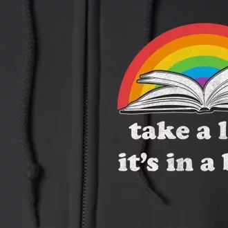 Take A Look Its In A Book Retro Inspired Reading Rainbow Full Zip Hoodie