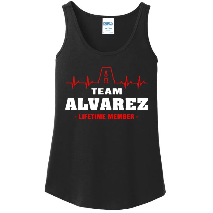 Team Alvarez lifetime member Proud Family Surname Alvarez Ladies Essential Tank