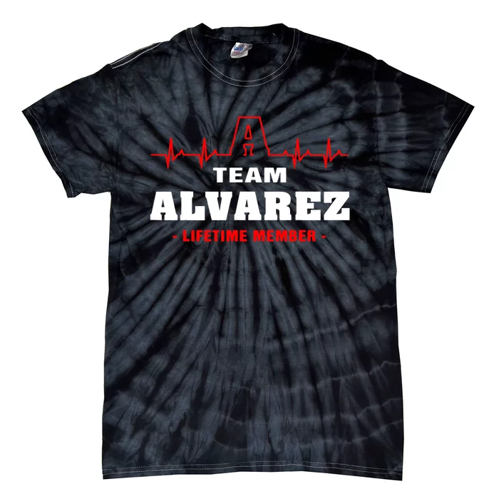 Team Alvarez lifetime member Proud Family Surname Alvarez Tie-Dye T-Shirt