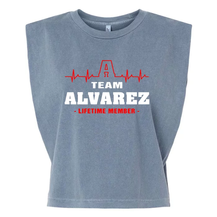 Team Alvarez lifetime member Proud Family Surname Alvarez Garment-Dyed Women's Muscle Tee