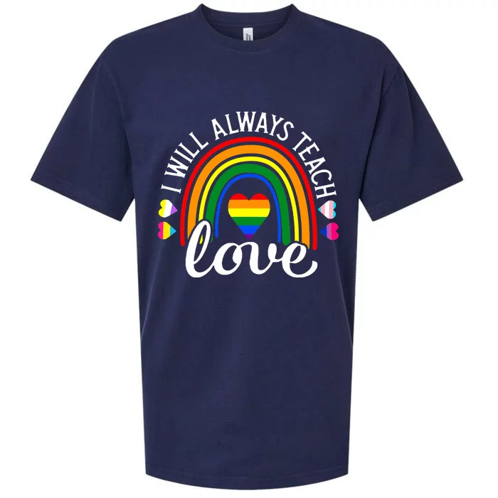 Teacher Ally LGBT Teaching Love Rainbow Pride Month Sueded Cloud Jersey T-Shirt