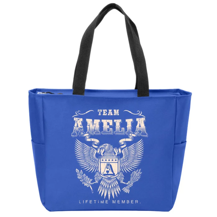 Team Amelia Lifetime Member Amelia Name Funny Gift Zip Tote Bag