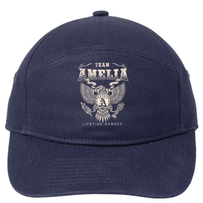 Team Amelia Lifetime Member Amelia Name Funny Gift 7-Panel Snapback Hat