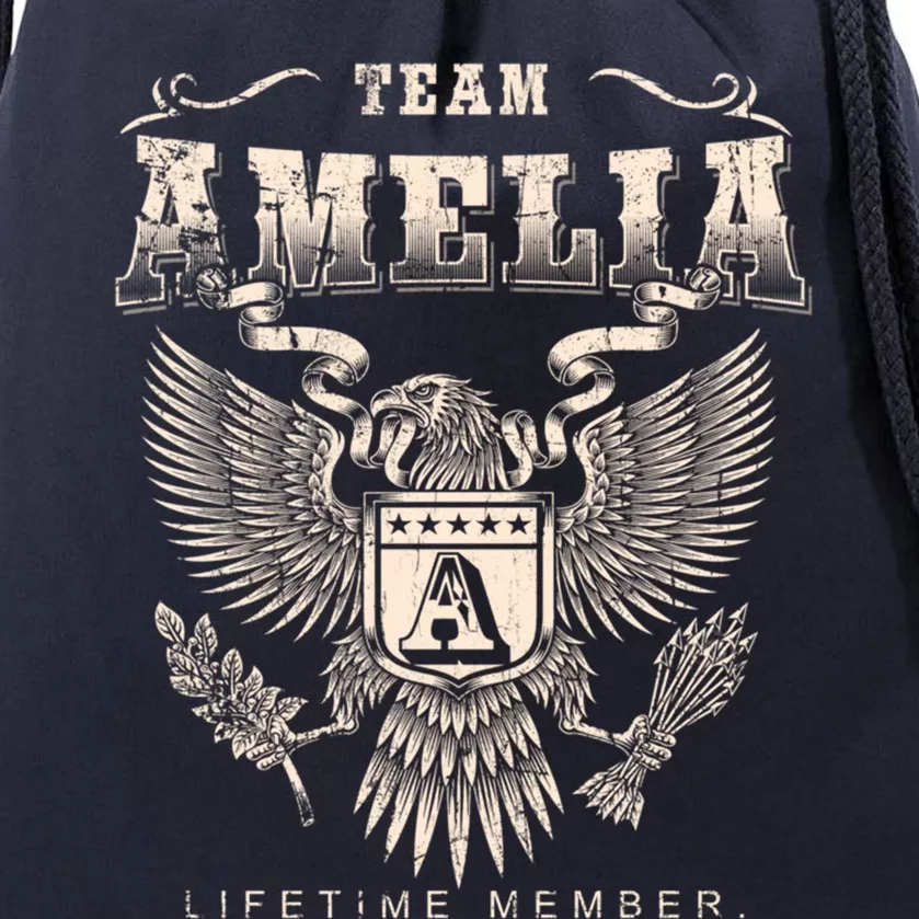 Team Amelia Lifetime Member Amelia Name Funny Gift Drawstring Bag