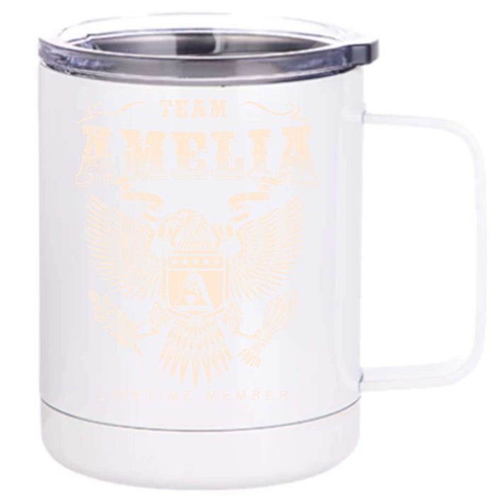 Team Amelia Lifetime Member Amelia Name Funny Gift Front & Back 12oz Stainless Steel Tumbler Cup