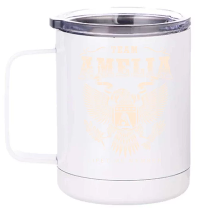 Team Amelia Lifetime Member Amelia Name Funny Gift Front & Back 12oz Stainless Steel Tumbler Cup