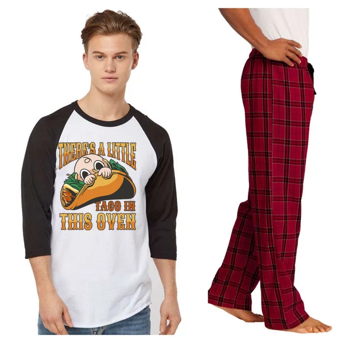 There's A Little Taco In This Oven Pregnancy Raglan Sleeve Pajama Set