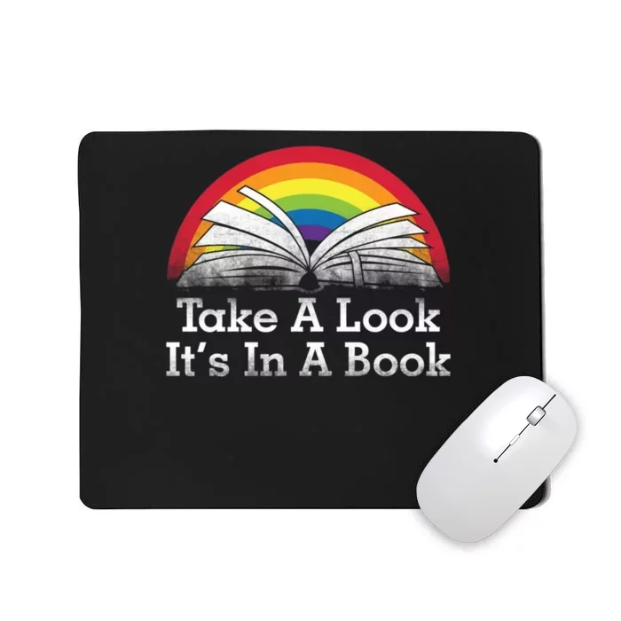 Take A Look Its In A Book Funny Book Quotes Vintage Mousepad