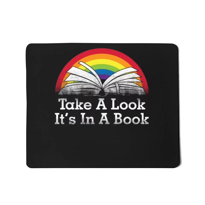 Take A Look Its In A Book Funny Book Quotes Vintage Mousepad