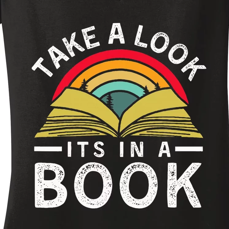 Take A Look ItS In A Book Women's V-Neck T-Shirt