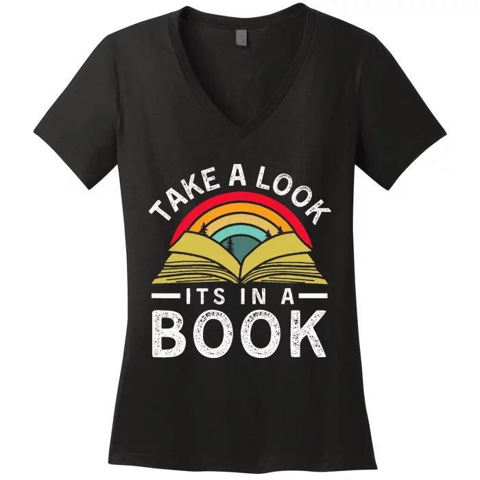 Take A Look ItS In A Book Women's V-Neck T-Shirt