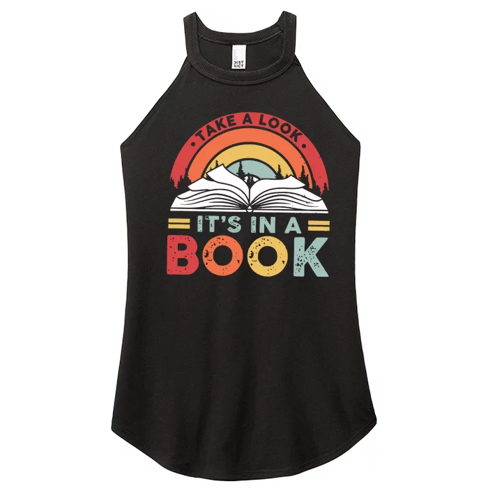 Take A Look Its In A Book Women’s Perfect Tri Rocker Tank