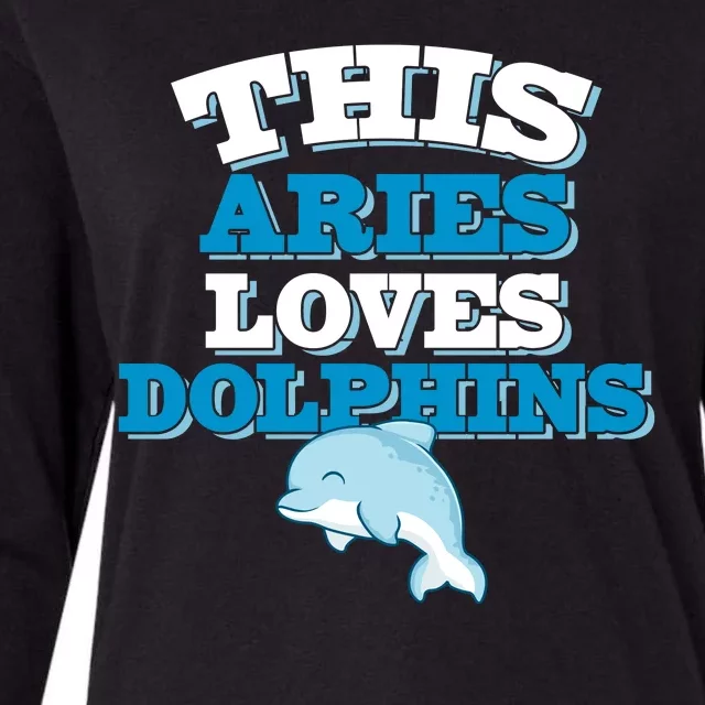 This Aries Loves Dolphins Womens Cotton Relaxed Long Sleeve T-Shirt