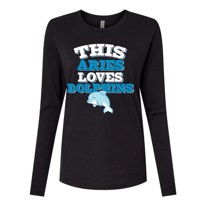 This Aries Loves Dolphins Womens Cotton Relaxed Long Sleeve T-Shirt