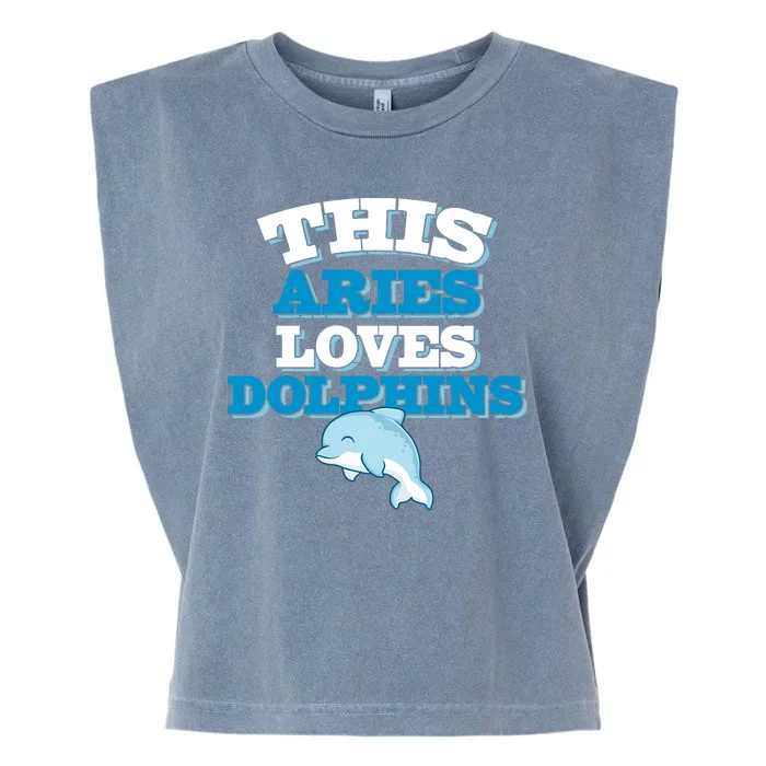 This Aries Loves Dolphins Garment-Dyed Women's Muscle Tee