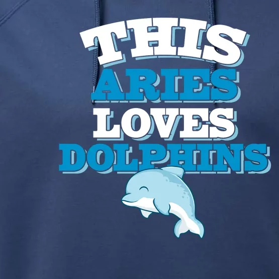 This Aries Loves Dolphins Performance Fleece Hoodie