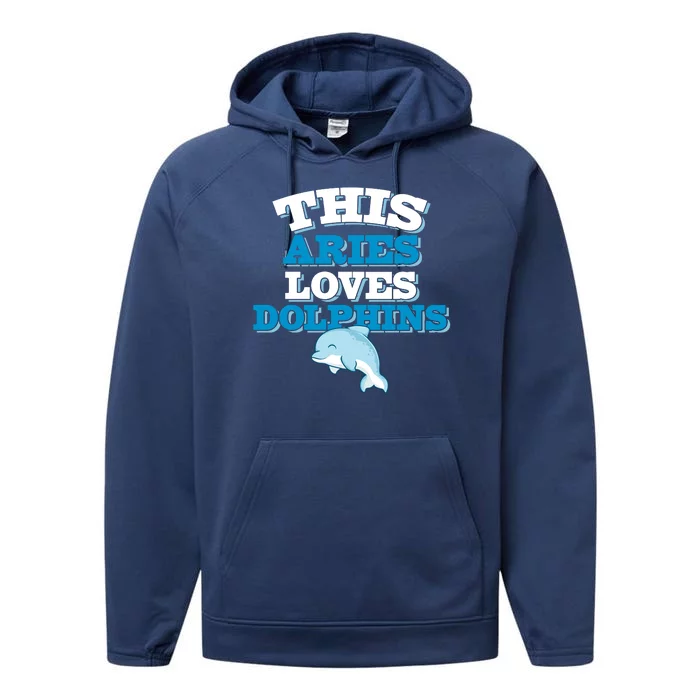 This Aries Loves Dolphins Performance Fleece Hoodie