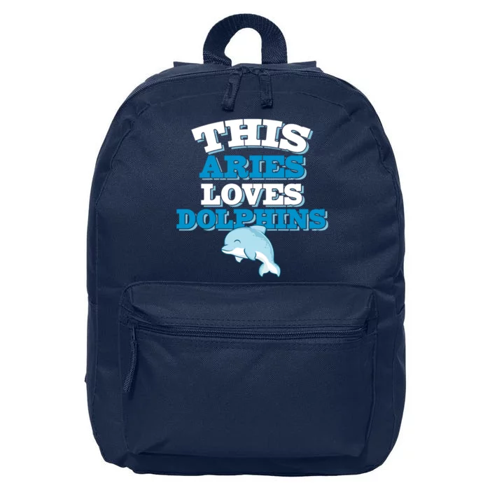 This Aries Loves Dolphins 16 in Basic Backpack