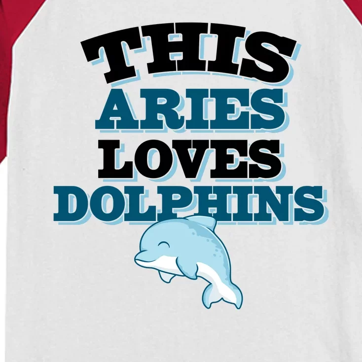 This Aries Loves Dolphins Kids Colorblock Raglan Jersey