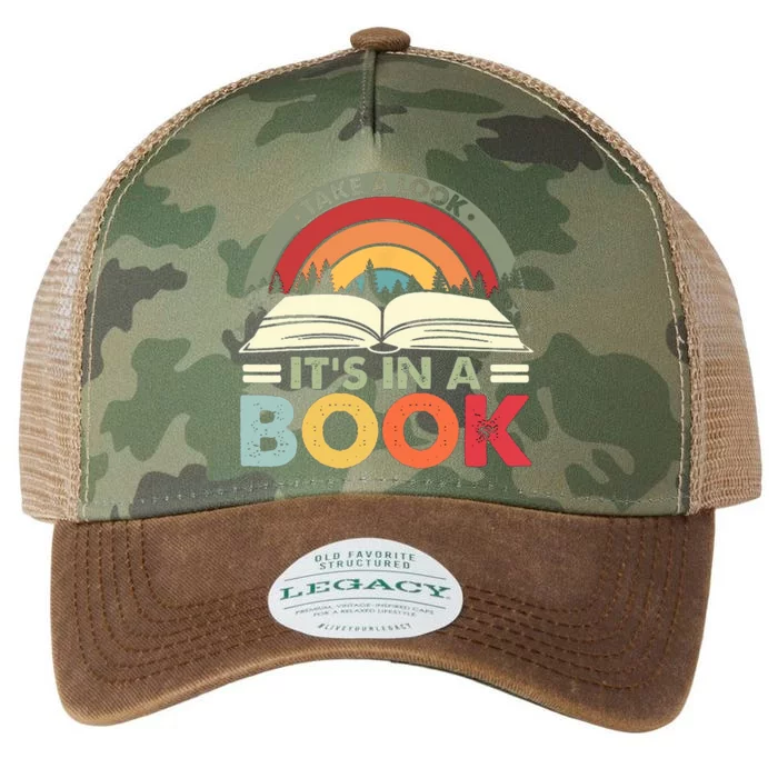 Take A Look Its In A Book Reading Vintage Retro Rainbow Legacy Tie Dye Trucker Hat