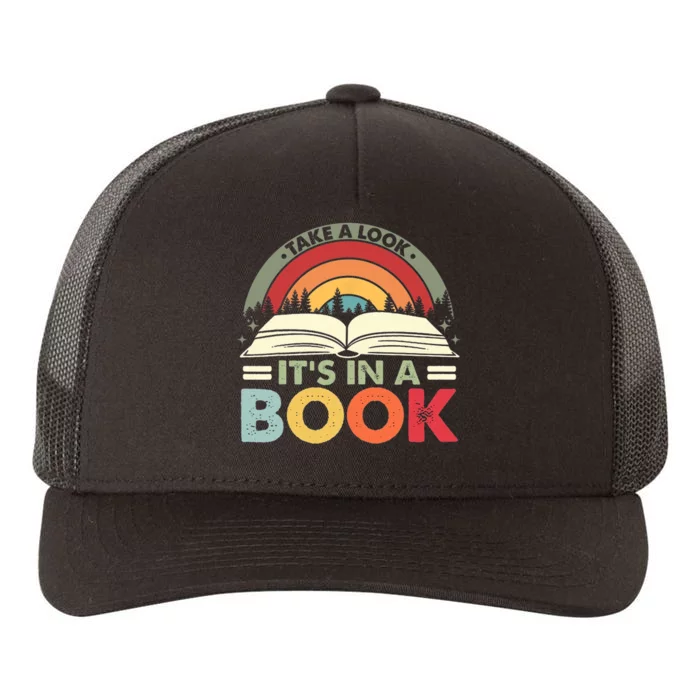 Take A Look Its In A Book Reading Vintage Retro Rainbow Yupoong Adult 5-Panel Trucker Hat