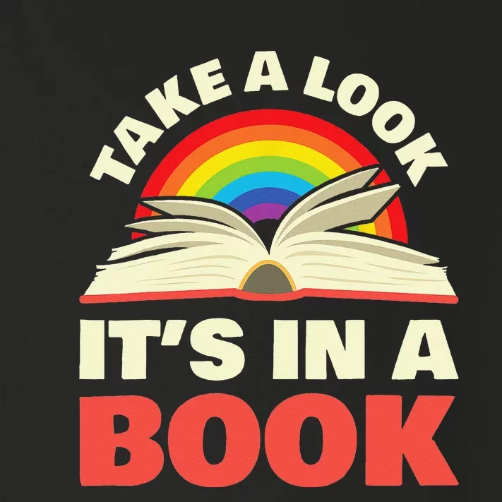 Take A Look It's In A Book Reading Retro Rainbow Books Lover Toddler Long Sleeve Shirt