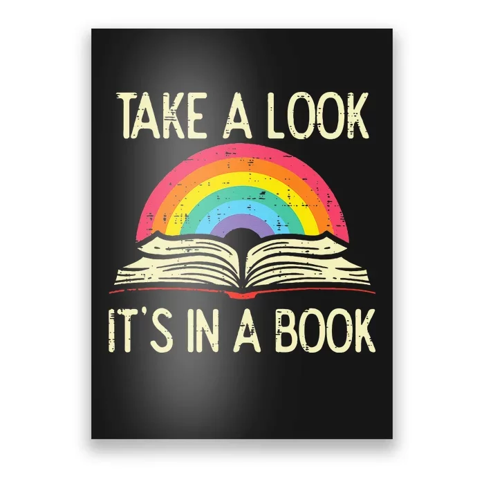 Take A Look Its In A Book Vintage Reading Bookworm Librarian Poster