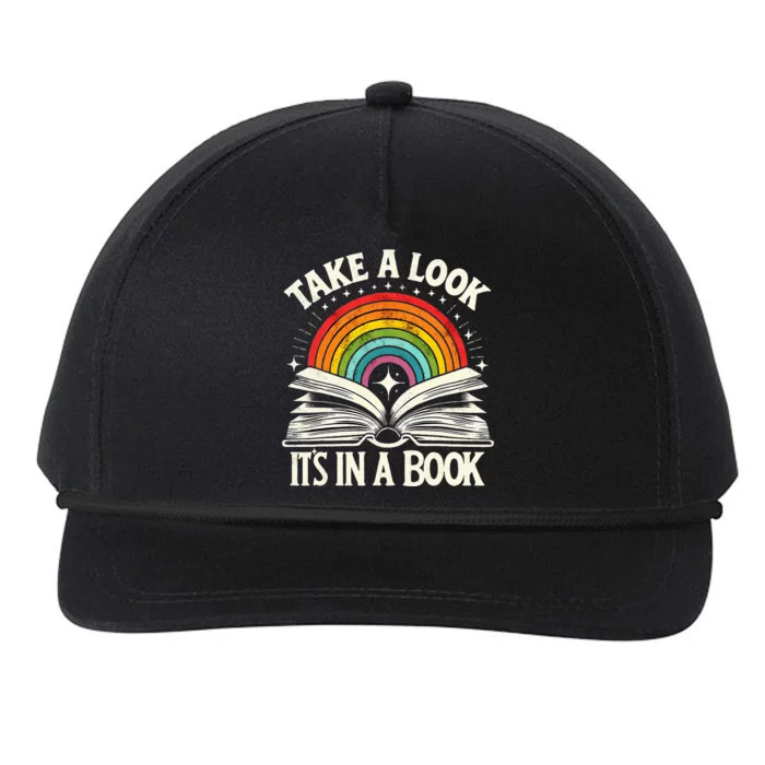 Take A Look A Book Vintage Reading Librarian Rainbow Snapback Five-Panel Rope Hat