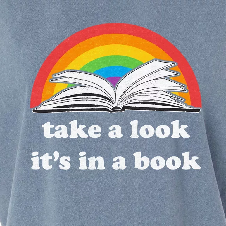 Take A Look Its In A Book Retro Inspired Reading Rainbow Garment-Dyed Women's Muscle Tee