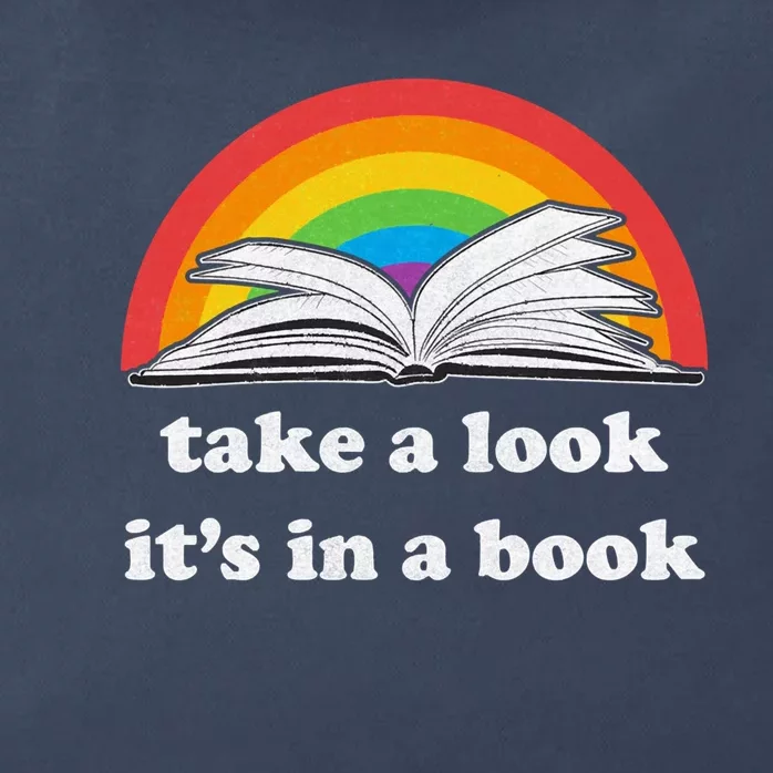 Take A Look Its In A Book Retro Inspired Reading Rainbow Zip Tote Bag