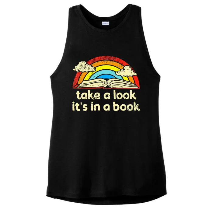 Take A Look ItS In A Book Reading Ladies Tri-Blend Wicking Tank