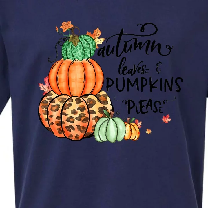 Thanksgiving Autumn Leaves And Pumpkins Please Fall Lover Sueded Cloud Jersey T-Shirt