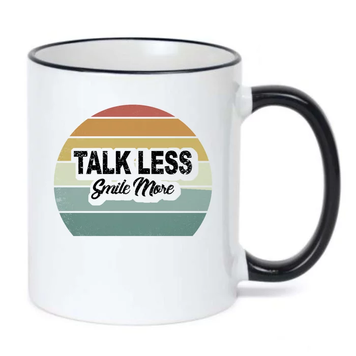 Talk Less Smile More Black Color Changing Mug