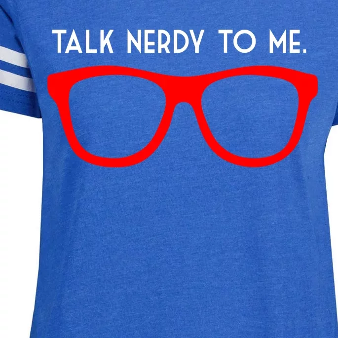 Talk Nerdy To Me Enza Ladies Jersey Football T-Shirt