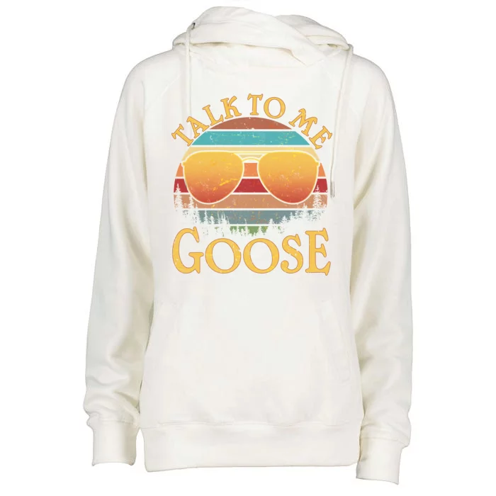 Talk To Me Goose Vintage Sunset Womens Funnel Neck Pullover Hood