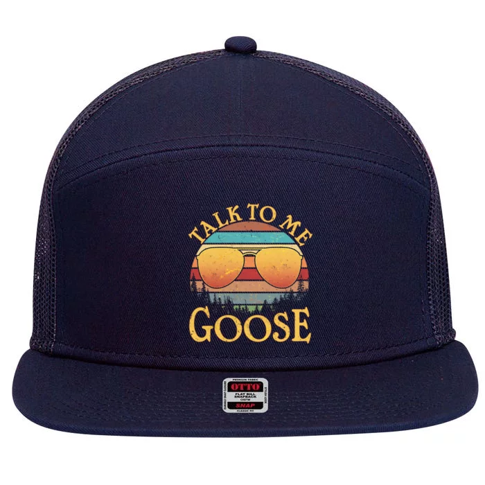 Talk To Me Goose Vintage Sunset 7 Panel Mesh Trucker Snapback Hat